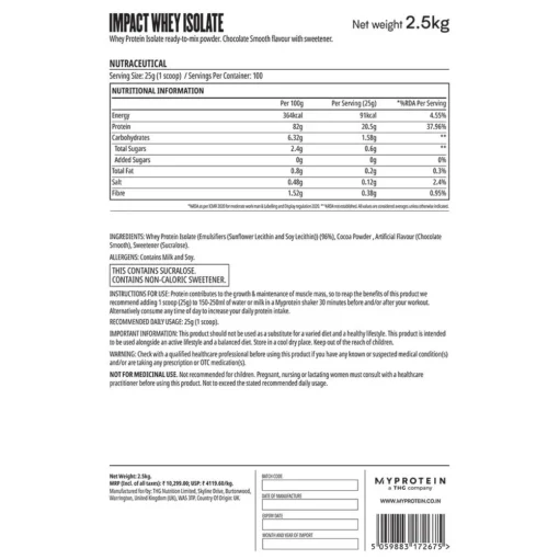 myprotein isolate nutrition