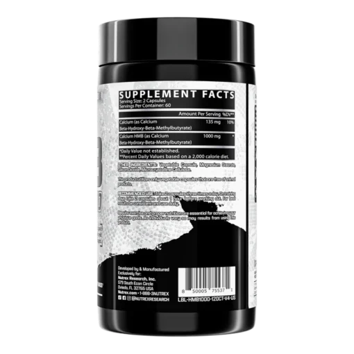 HMB NUTREX NUTRITION TABLE